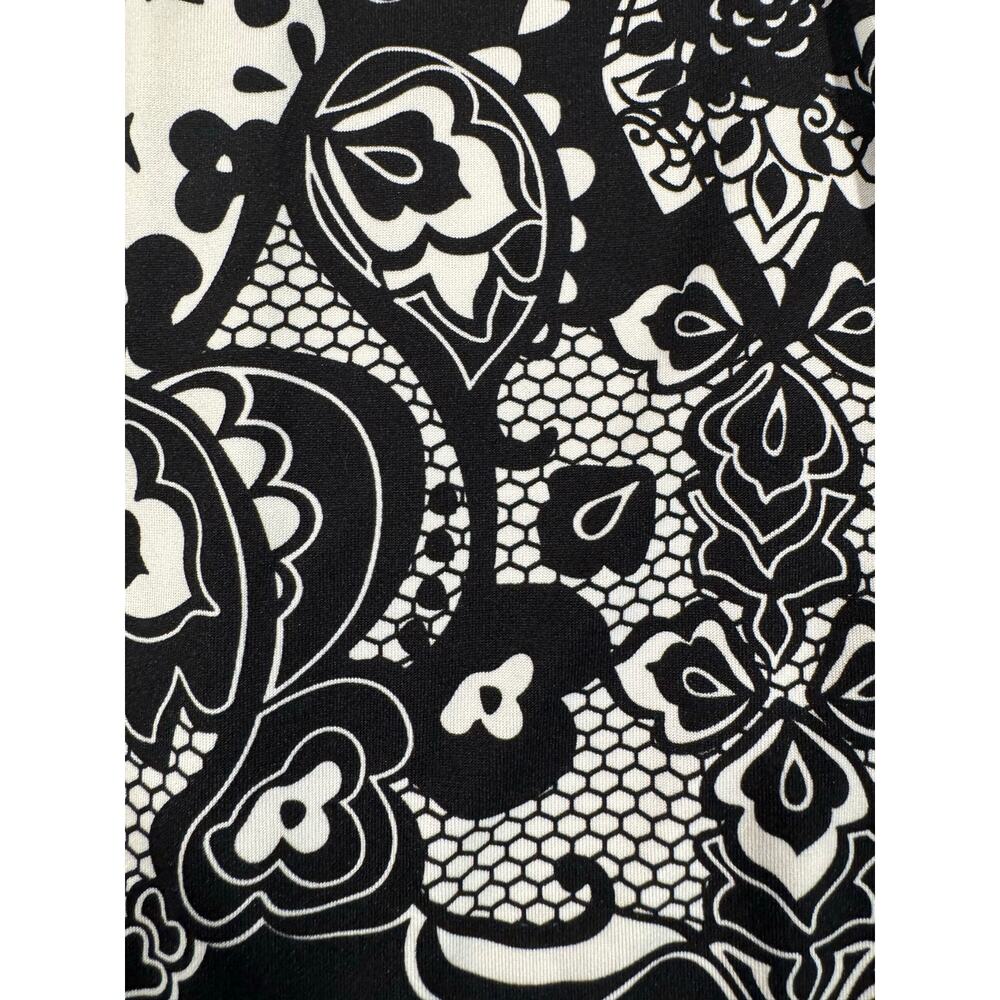NWT NY&C Black & White Paisley Print Sleeveless Fit & Flare Dress XL - Picture 6 of 10